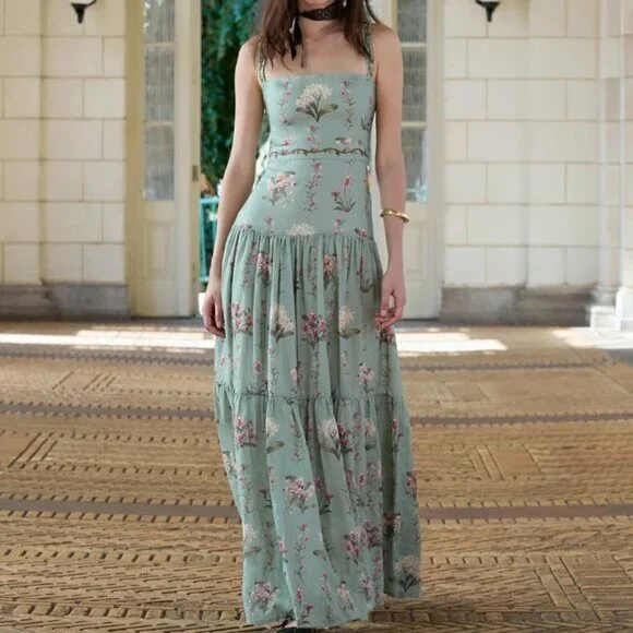 Agua by Agua Bendita's Lima Orquidea tiered embellished dress $920 size S - Picture 7 of 7